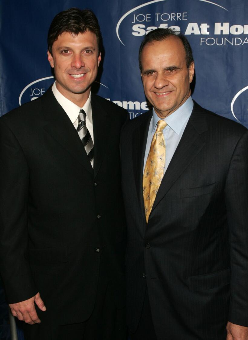 Tino Martinez and Joe Torre at the Joe Torre Safe at Home Foundation third Annual Gala.
