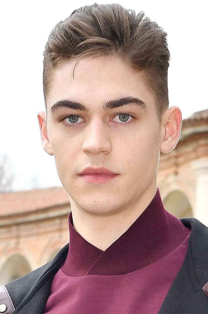Hero Fiennes at the Salvatore Ferragamo show during Milan Fashion Week.