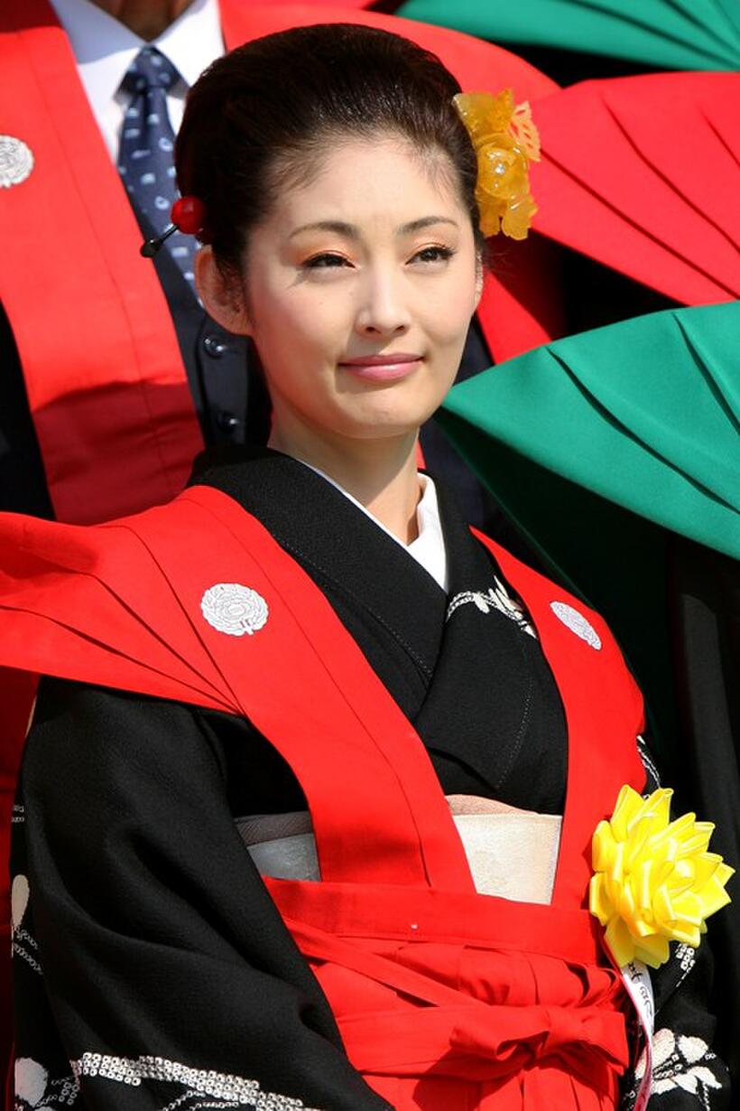 Takako Tokiwa at the Bean-scattering ceremony.