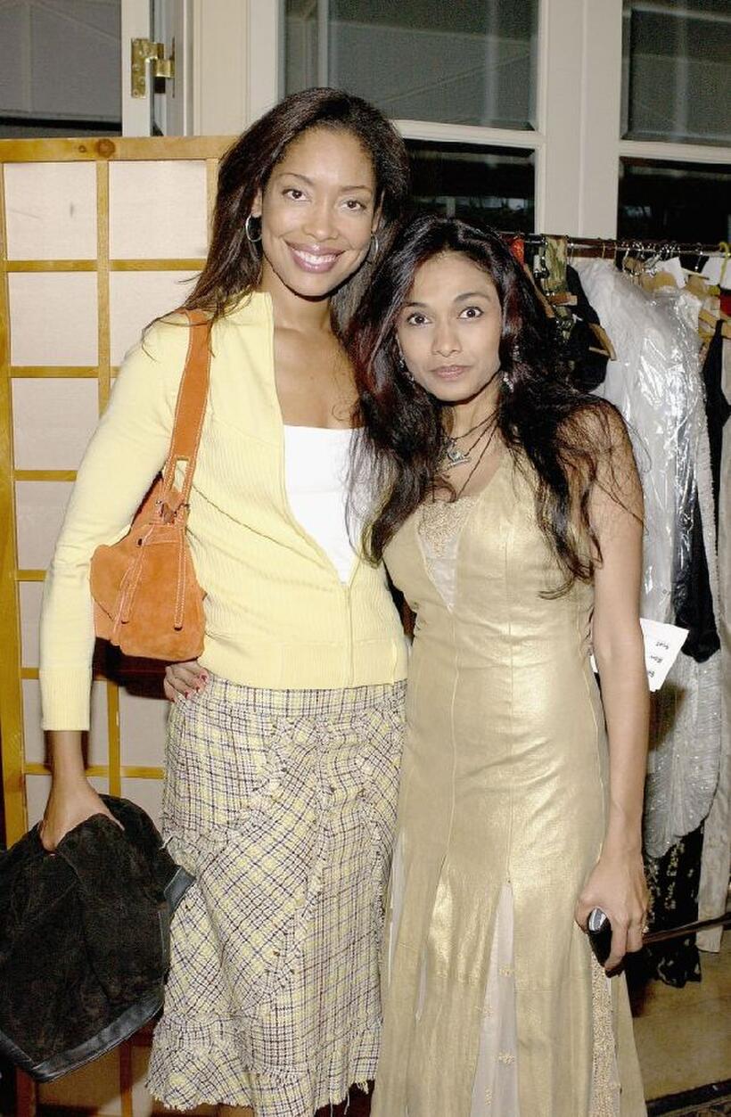Gina Torres and Sanjina at the Indian designer Anand Jon's West Coast debut couture fashion show "Apsare: Divine Concubines."