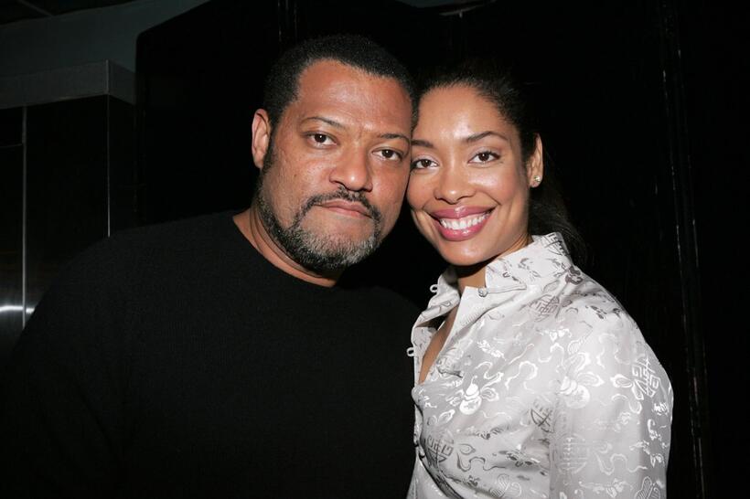 Laurence Fishburne and Gina Torres at the premiere of "Rome Food and Wine" during the 5th Annual Tribeca Film Festival.