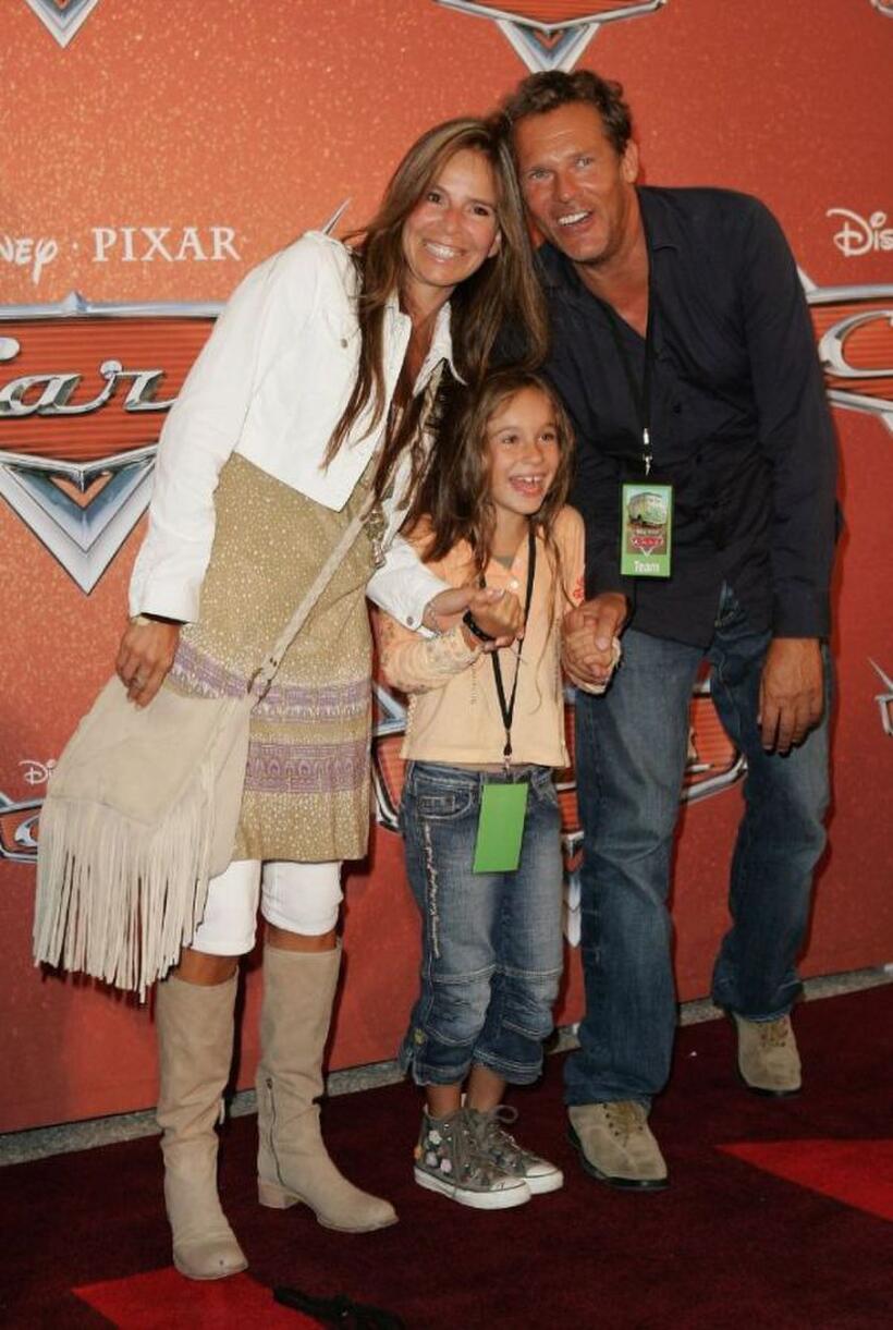 Anette Goebel, daughter Lucia and Christian Tramitz at the German premiere of "Cars."