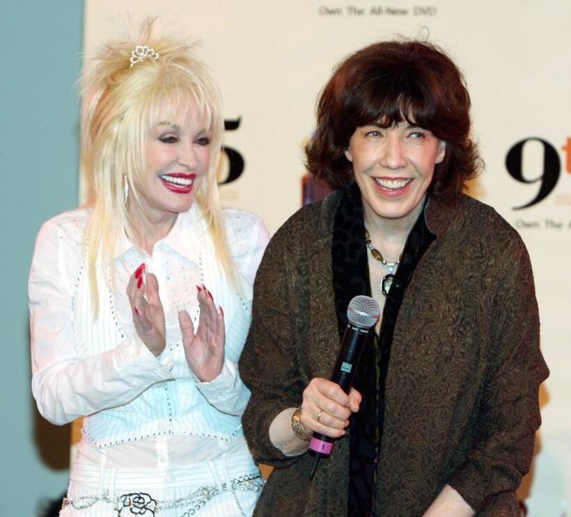 Lily Tomlin and Dolly Parton at the "9 to 5" 25th Anniversary DVD Launch and Cast Reunion party.