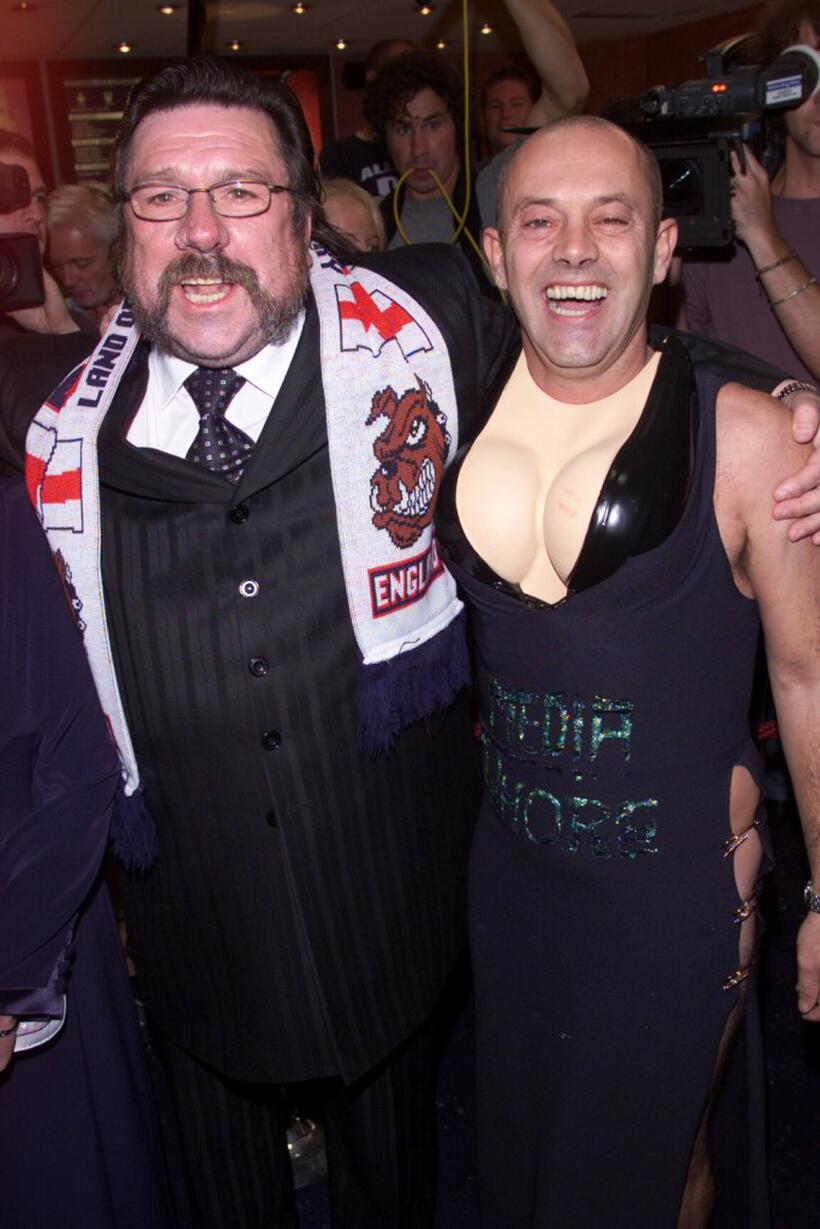 Ricky Tomlinson and Keith Allen at the premiere party of "Mike Bassett: England Manager."