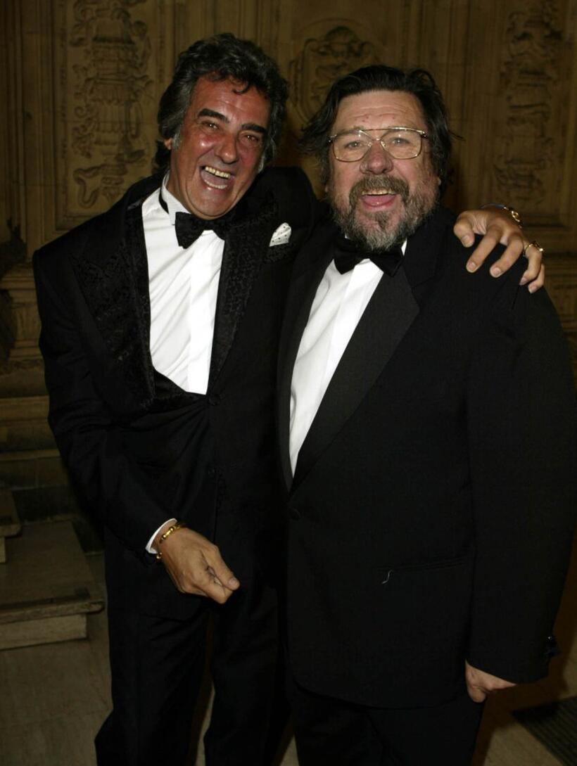 David Dickinson and Ricky Tomlinson at the National TV Awards party.