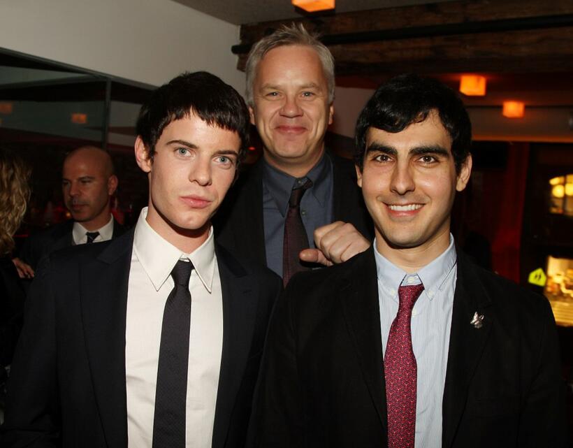 Harry Treadaway, Tim Robbins and Director Gil Kenan at the premiere of "City of Ember."
