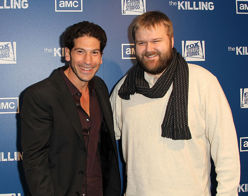 Jon Bernthal and Executive producer Robert Kirkamn at the California premiere of "The Killing."