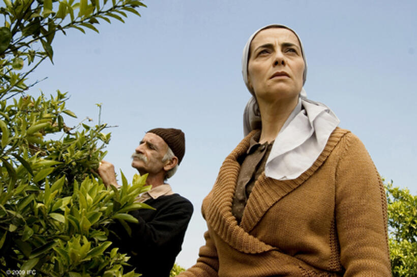 Tarik Kopty as Abu Hassam and Hiam Abbass as Salma Zidane in "Lemon Tree."