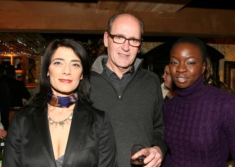 Hiam Abbass, Richard Jenkins and Danai Gurira at the dinner of "Sleepwalking" during the 2008 Sundance Film Festival.