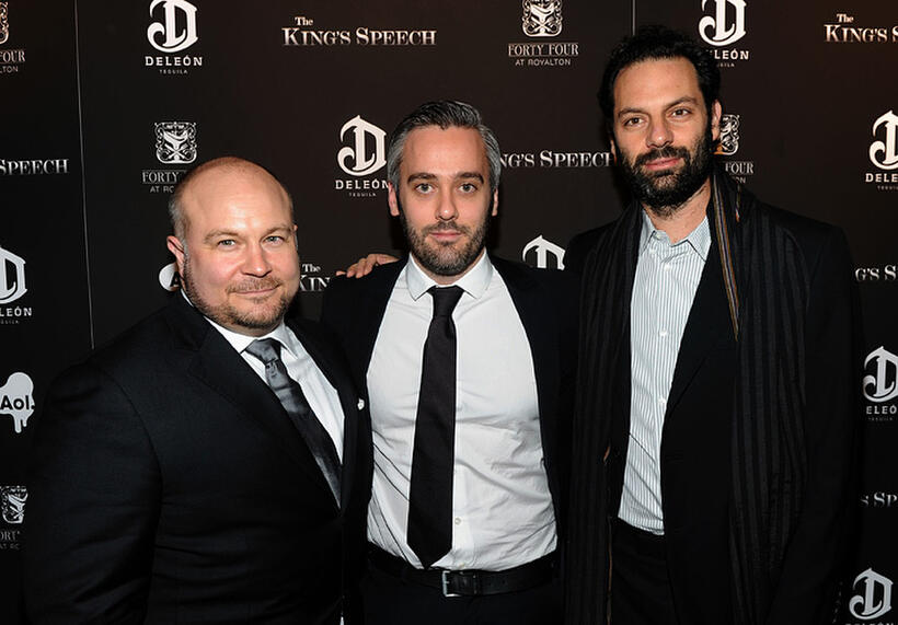 Gareth Unwin, Iain Canning and Emile Sherman at the premiere of "The King's Speech."