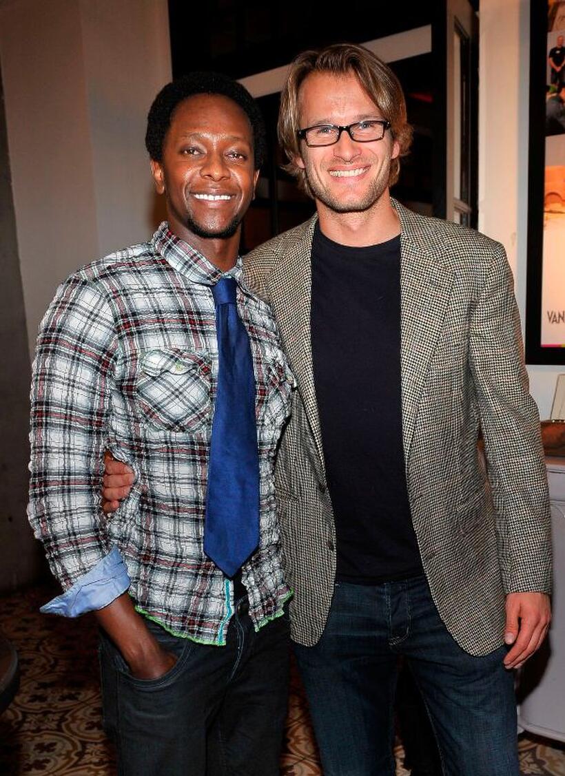 Edi Gathegi and Johann Urb at the DJ Night hosted by Vanity Fair and Hudson Jeans.