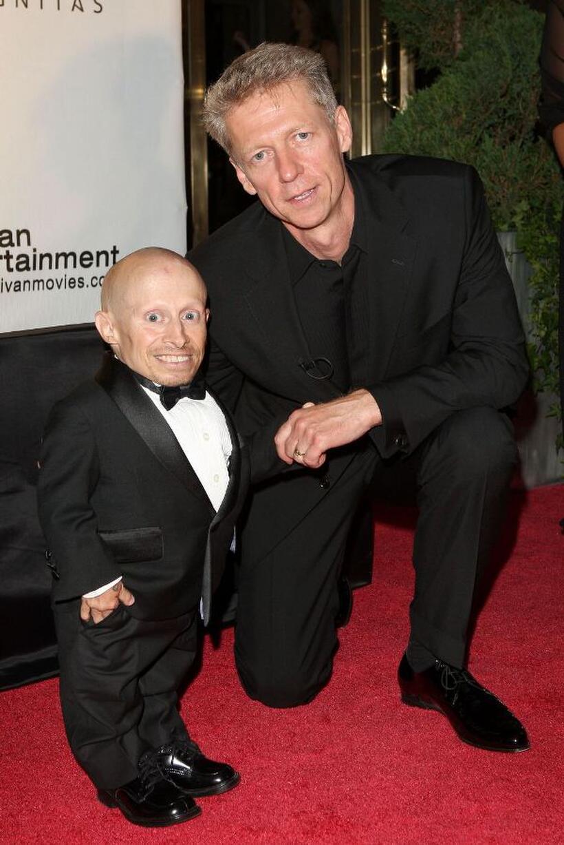 Verne Troyer and Dr. James Orbinski at the amfAR and Dignitas Inaugural Cinema Against AIDS Toronto event.