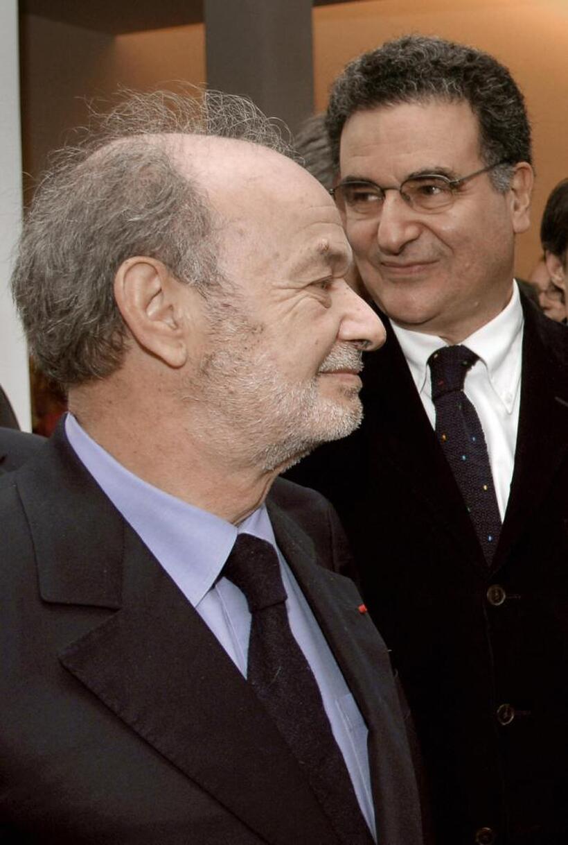 Claude Berri and Serge Toubiana at the inauguration of the French Cinematheque, re-set in Bercy district in Paris.