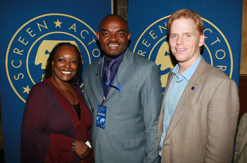 L. Scott Caldwell, Emeka Rollas and Ned Vaughn at the Screen Actors Guild Awards in California.