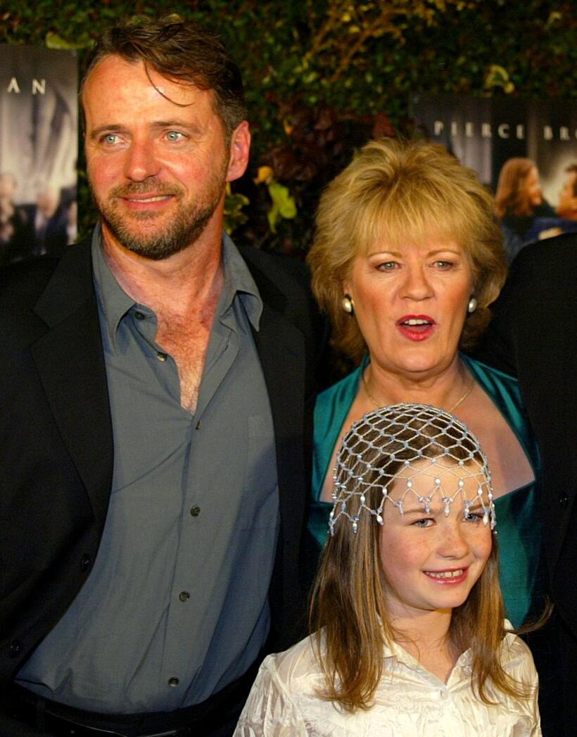 Aidan Quinn, Evelyn Doyle and Sophie Vavasseur at the premiere of "Evelyn."