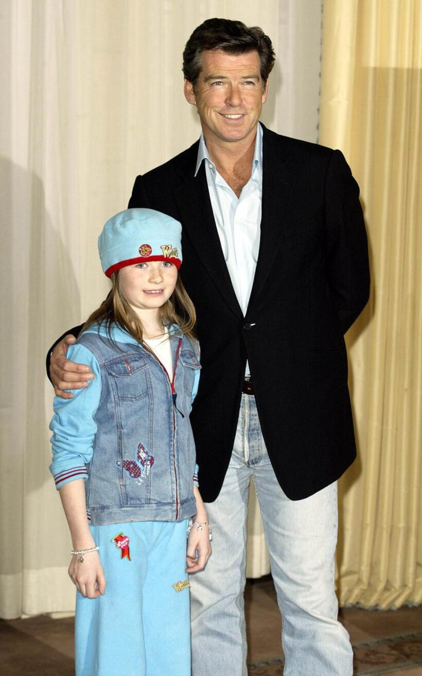 Sophie Vavasseur and Pierce Brosnan at the premiere party of "Evelyn."