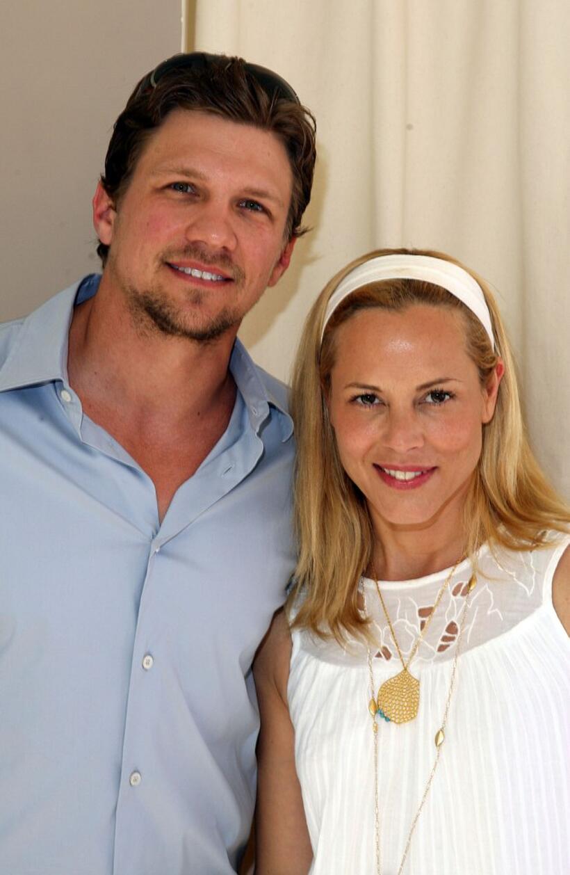 Marc Blucas and Maria Bello at the MaxMara and Women in Film award luncheon to honor actress Emily Blunt.
