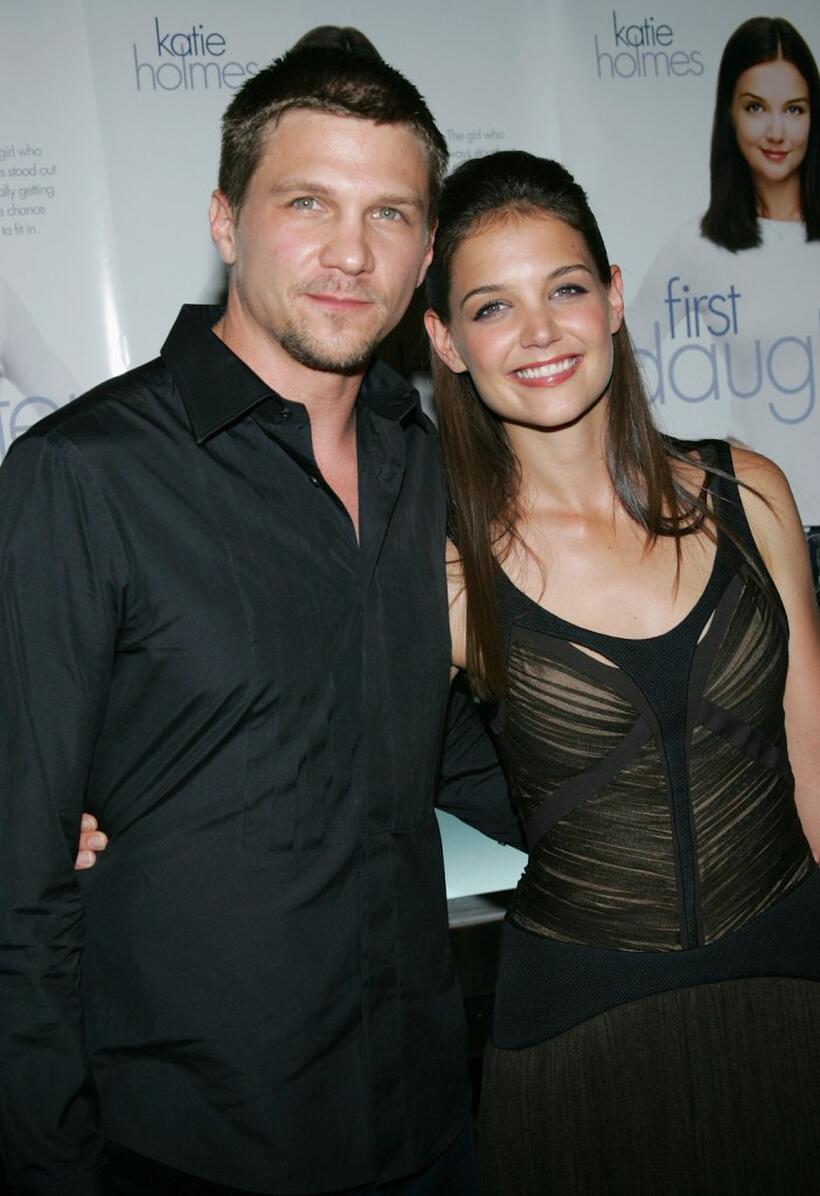 Marc Blucas and Katie Holmes at the special screening of "First Daughter."