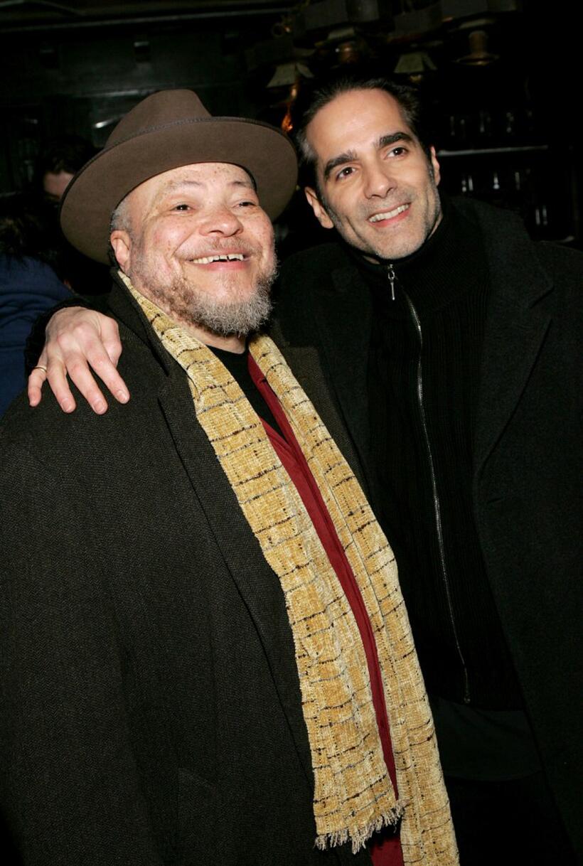 Steven McKinley Henderson and Yul Vazquez at the opening night of "Last Days of Judas Iscariot" after party.