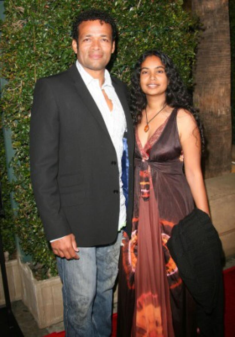 Mario Van Peebles and Guest at the premiere of "Things We Lost In The Fire."