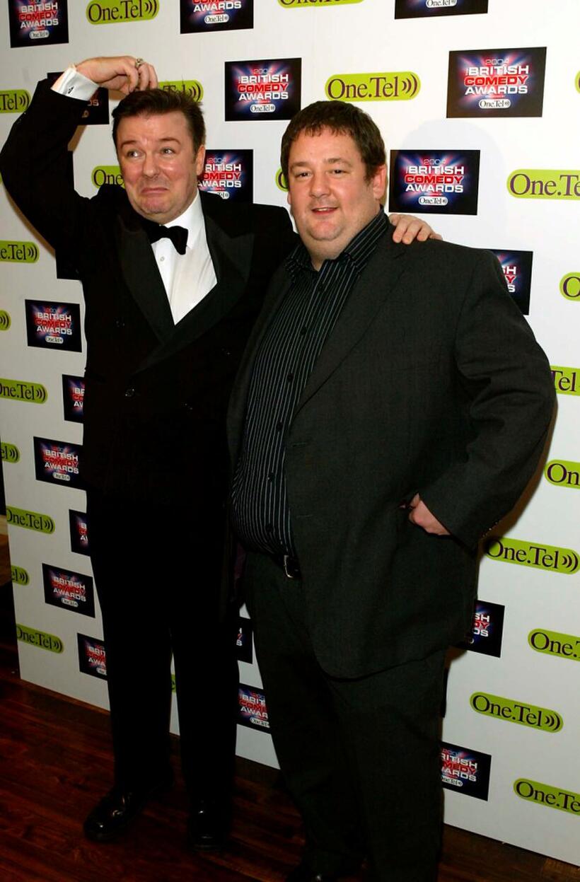 Ricky Gervais and Johnny Vegas at the British Comedy Awards 2004.