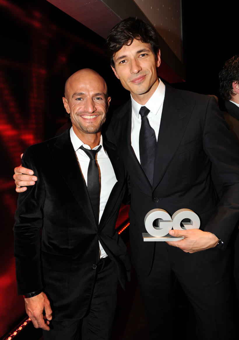 Peyman Amin and Andres Velencoso at the after party of the 2008 GQ Men of the Year Award in Germany.