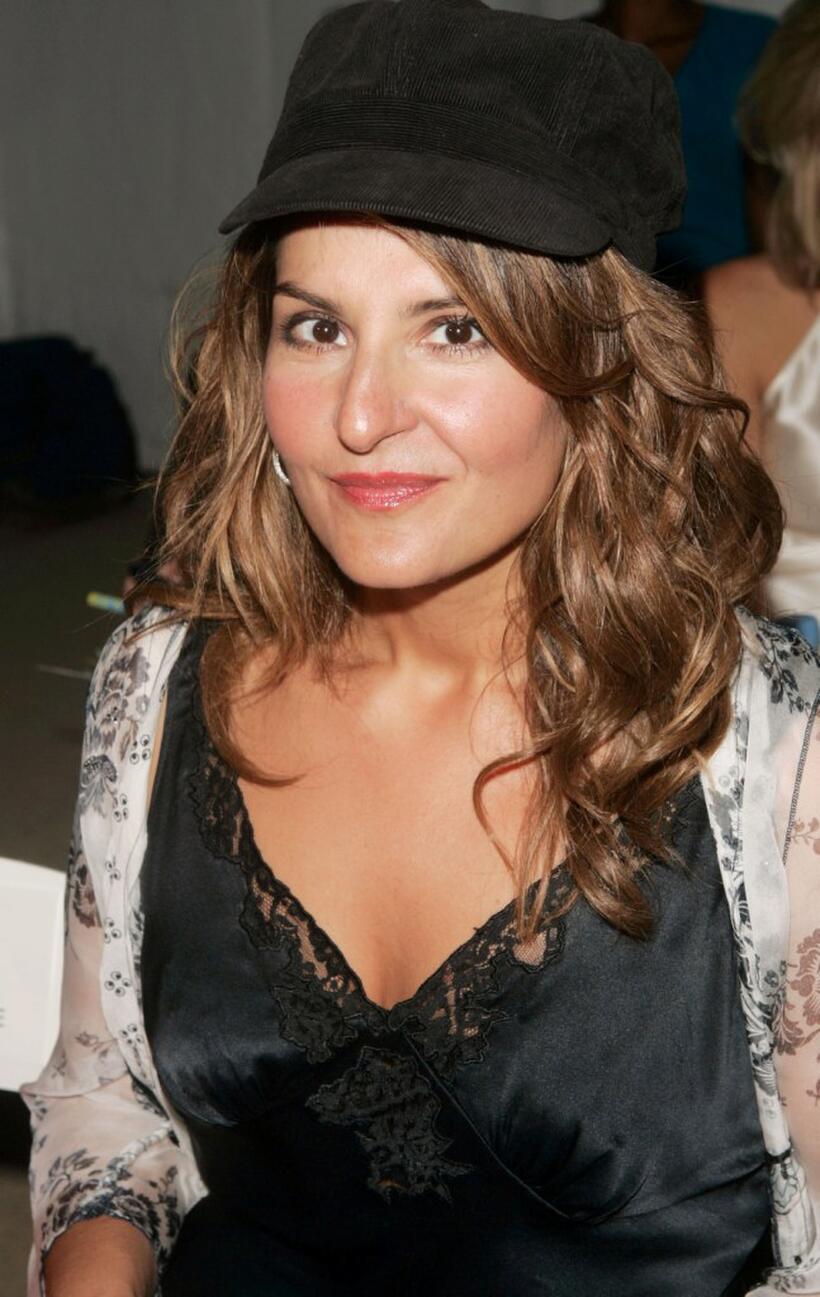 Nia Vardalos at the Monique Lhuillier Spring 2005 fashion show during the Olympus Fashion Week Spring 2005.
