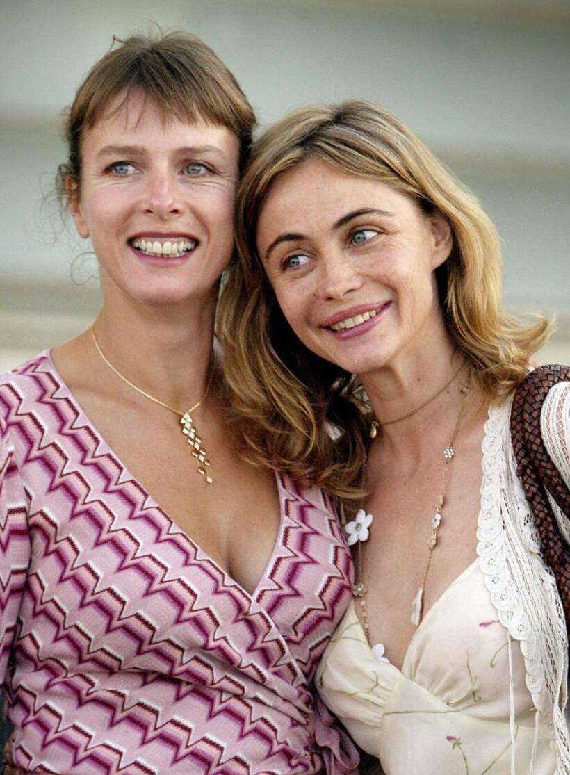 Karin Viard and Emmanuelle Beart at the photocall after the screening of "LEnfer" during the 53rd San Sebastian International Film Festival.