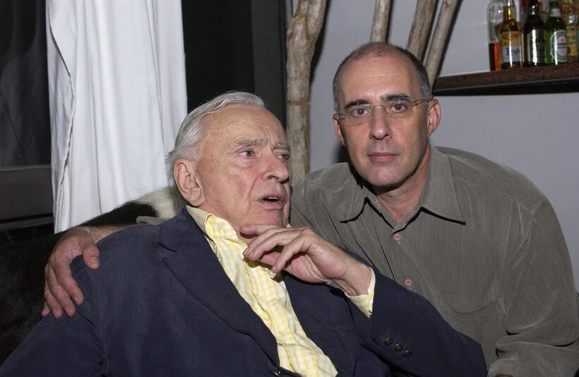 Writer Gore Vidal and Paul Jay at the home of Paul Alan Smith, attend An Evening With Gore Vidal.