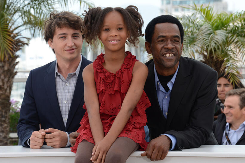 Director Benh Zeitlin, Quvenzhane Wallis and Dwight Henry at the photocall of "Beasts Of The Southern Wild" during the 65th Annual Cannes Film Festival in France.