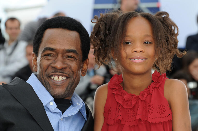 Dwight Henry and Quvenzhane Wallis at the photocall of "Beasts Of The Southern Wild" during the 65th Annual Cannes Film Festival in France.