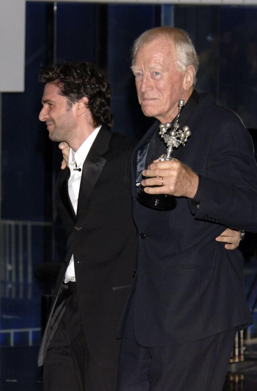 Max von Sydow and Leonardo Sbaraglia at the 54th San Sebastian Film Festival.