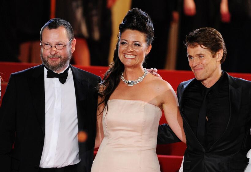 Lars von Trier, Bente Froge and Willem Dafoe at the premiere of "Antichrist" during the 62nd International Cannes Film Festival.