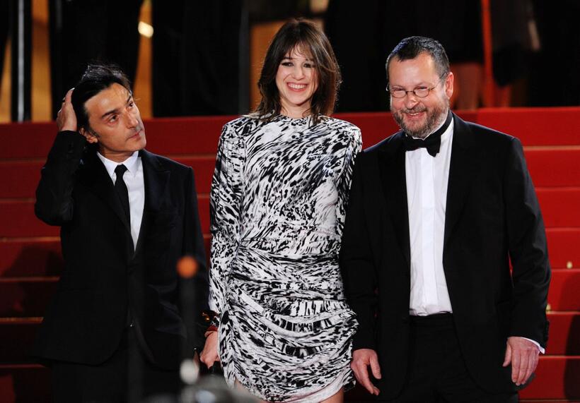Yvan Attal, Charlotte Gainsbourg and Lars von Trier at the premiere of "Antichrist" during the 62nd International Cannes Film Festival.