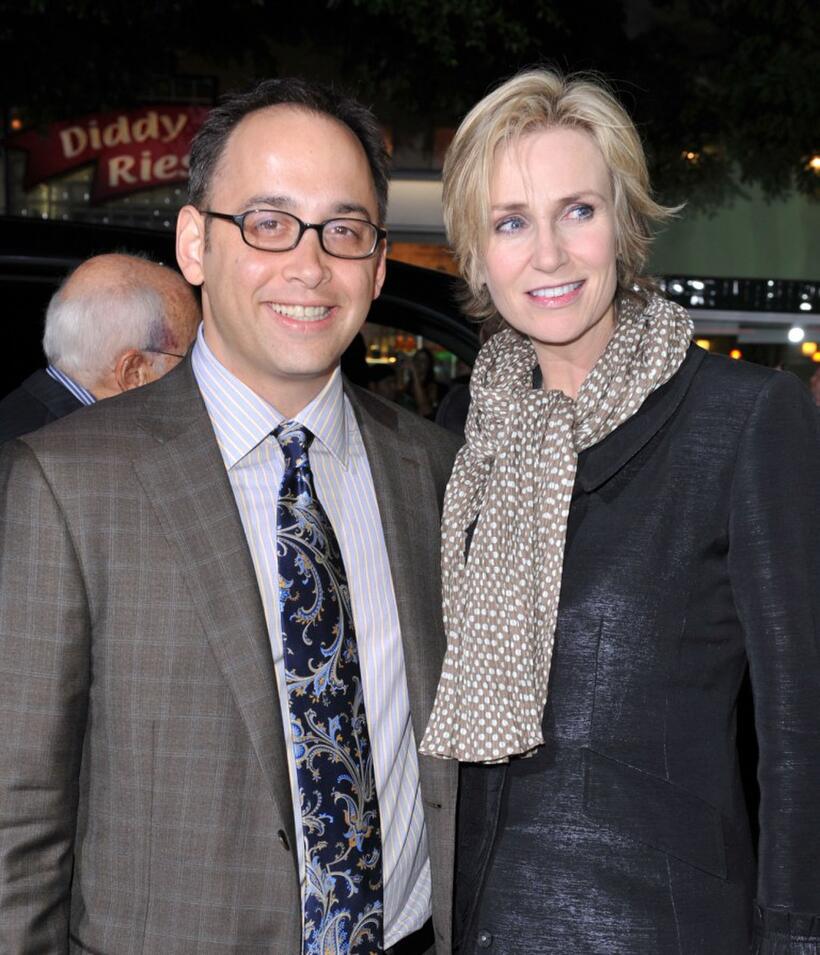 David Wain and Jane Lynch at the premiere of "Role Models."