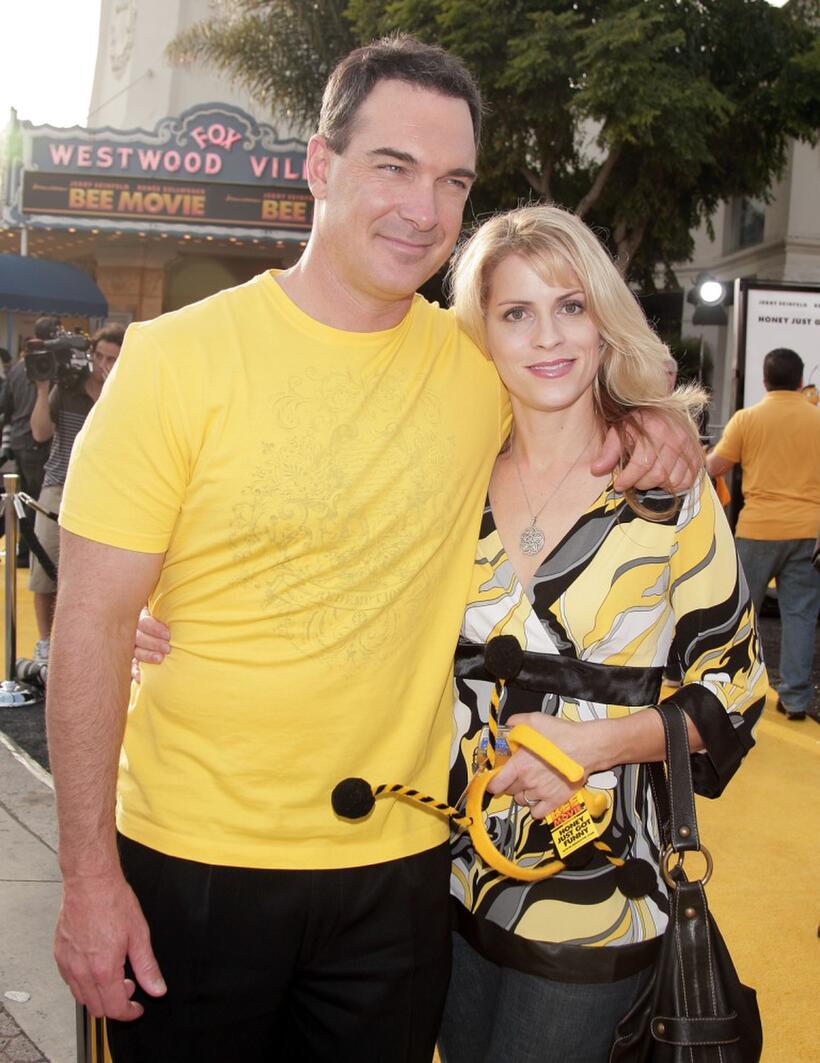 Patrick Warburton and Kathy at the premiere of "Bee Movie."