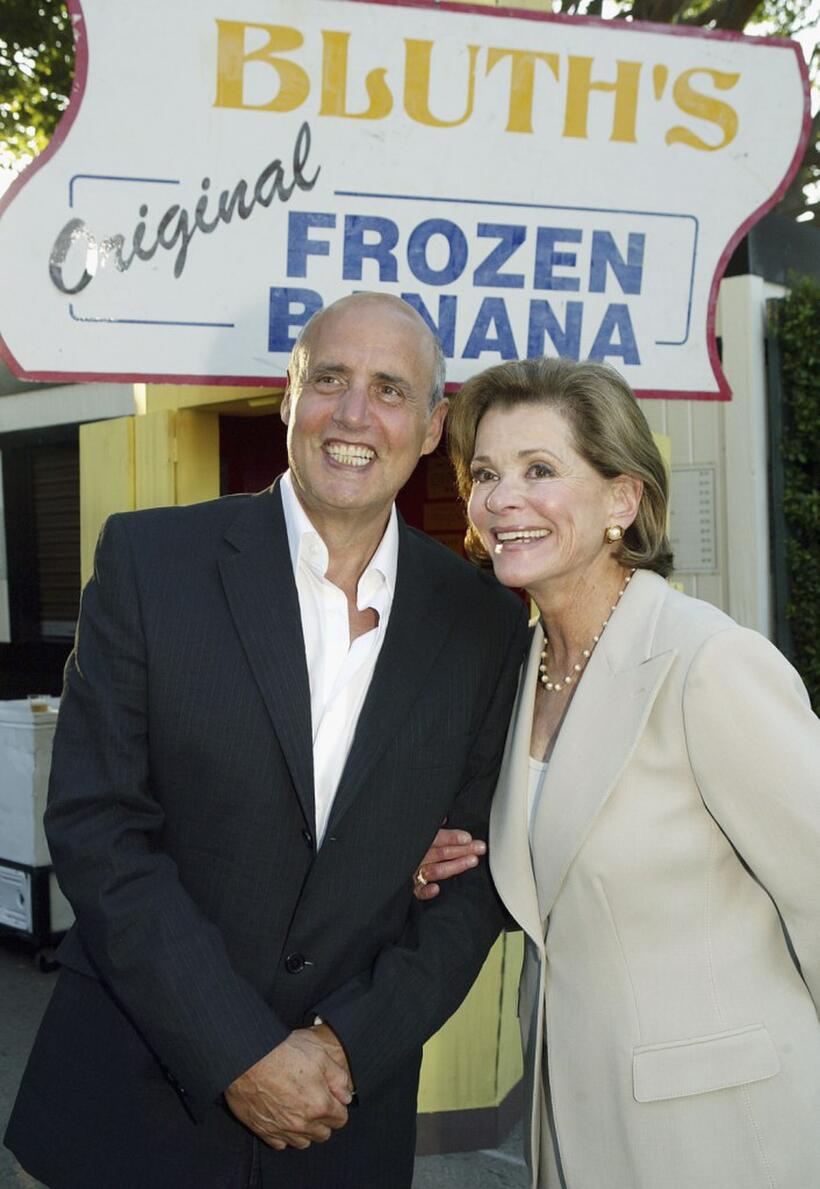 Jessica Walter and Jeffrey Tambor pose at a cocktail party and script reading for FOX-TV's "Arrested Development."