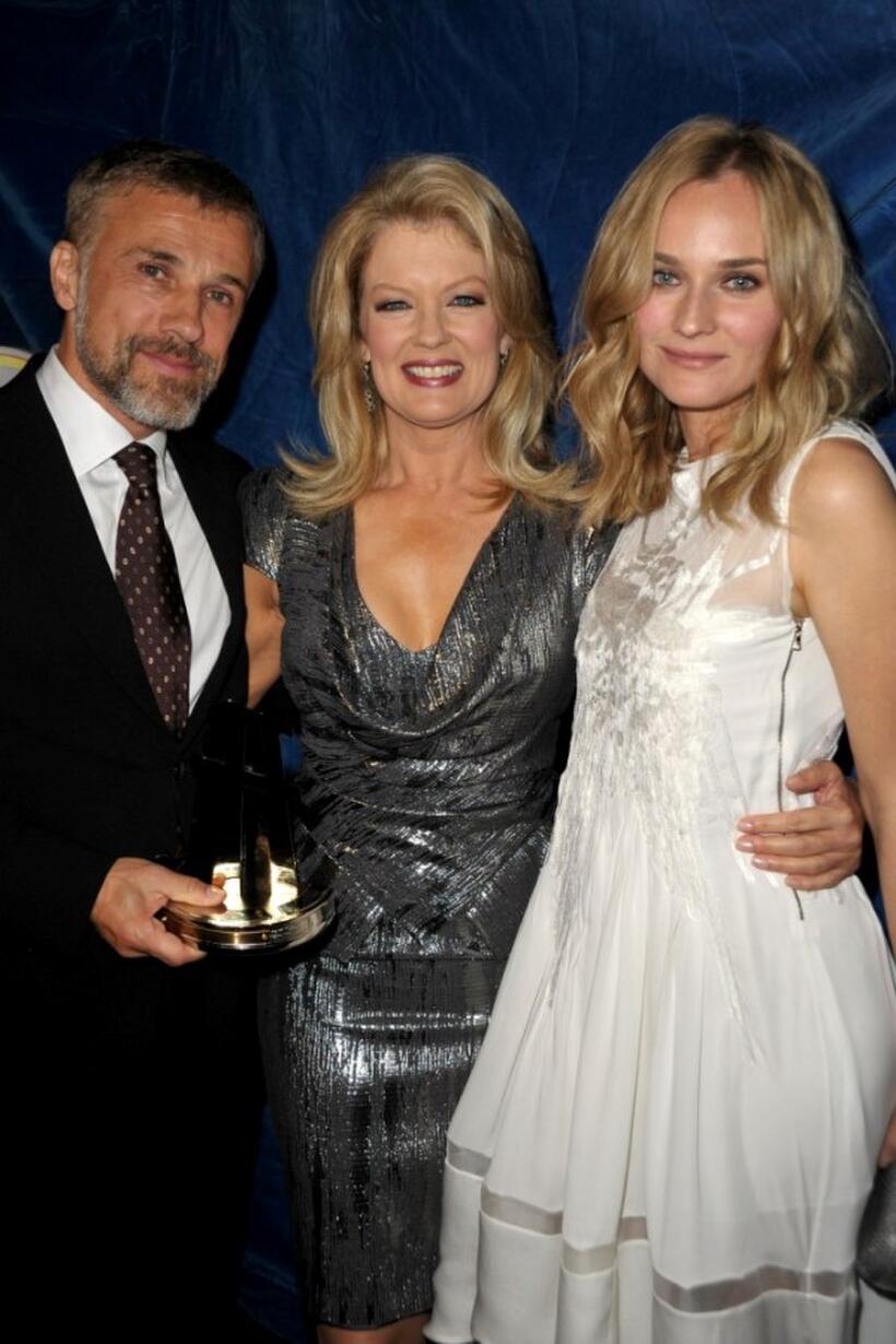 Christoph Waltz, Mary Hart and Diane Kruger at the 13th Annual Hollywood Awards Gala ceremony.