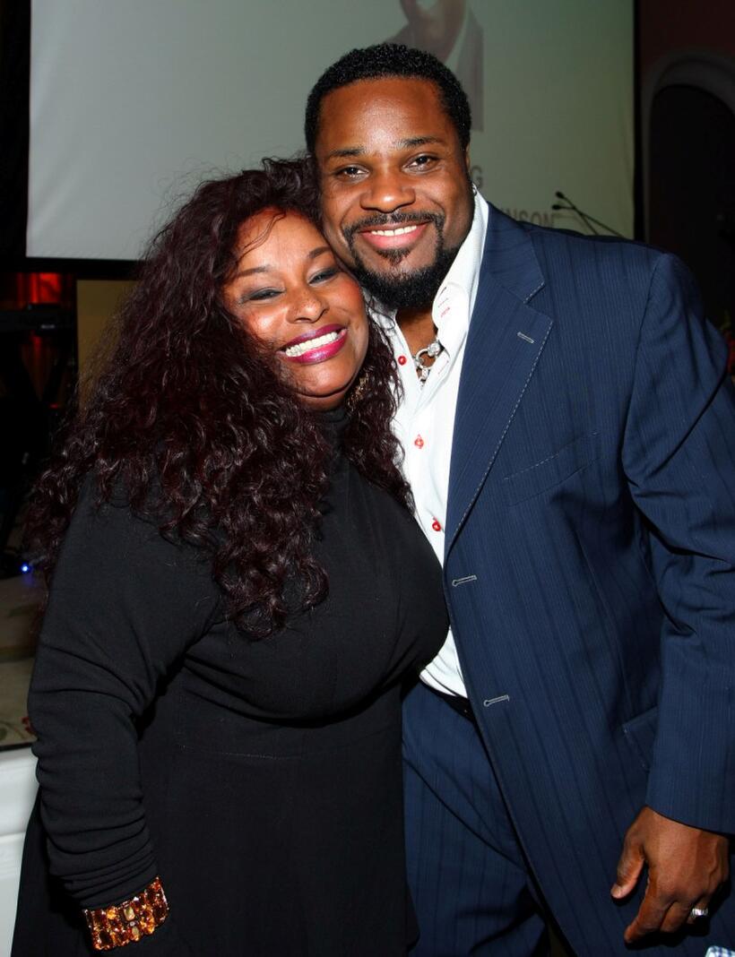 Chaka Khan and Malcolm-Jamal Warner at the USA TODAY Hollywood Hero honoring Magic Johnson.