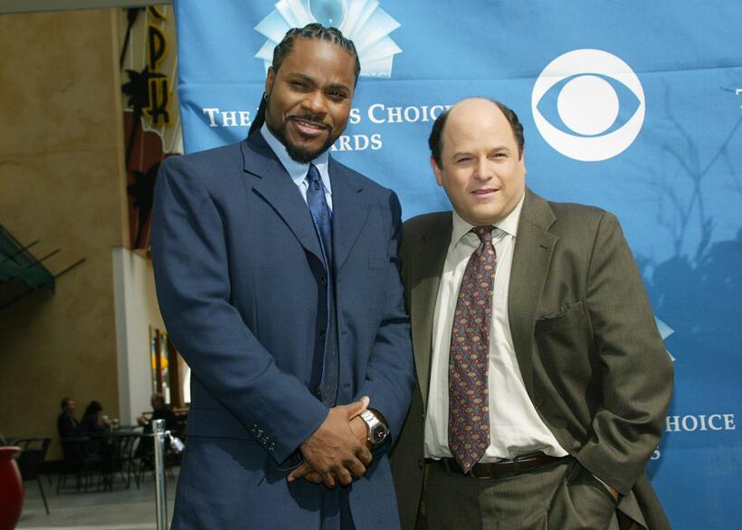Malcolm-Jamal Warner and Jason Alexander at the nomination announcements for the 31st Annual People's Choice Awards.
