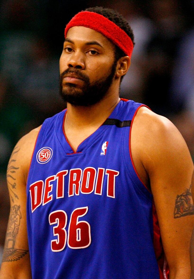 Rasheed Wallace at the Game Five of Eastern Conference finals during the 2008 NBA Playoffs.