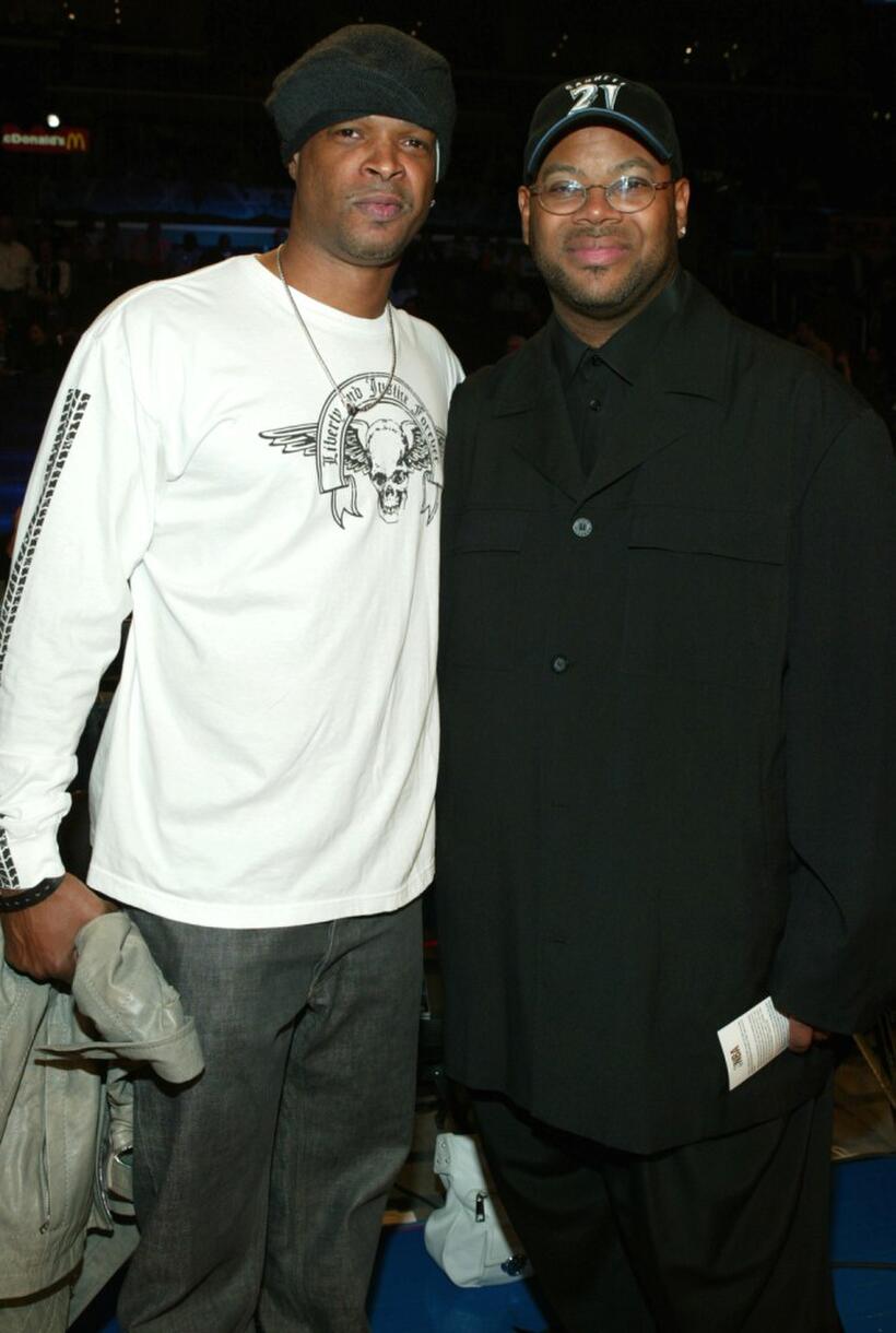 Damon Wayans and Jimmy Jam at the 2004 NBA All-Star Game.