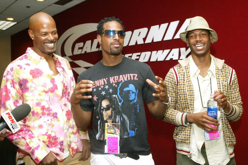 Keenan Ivory Wayans, Marlon Wayans and Shawn Wayans at the California Speedway for the Nextel press conference.