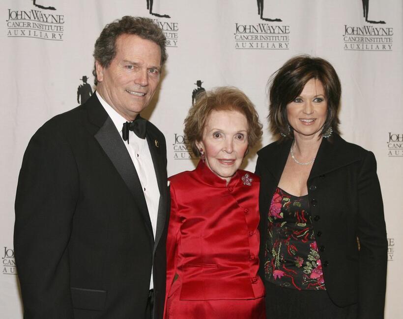 Patrick Wayne, Nancy Reagan and Colleen Williams at the John Wayne Cancer Institute Auxiliary's 21st Annual Odyssey Ball.