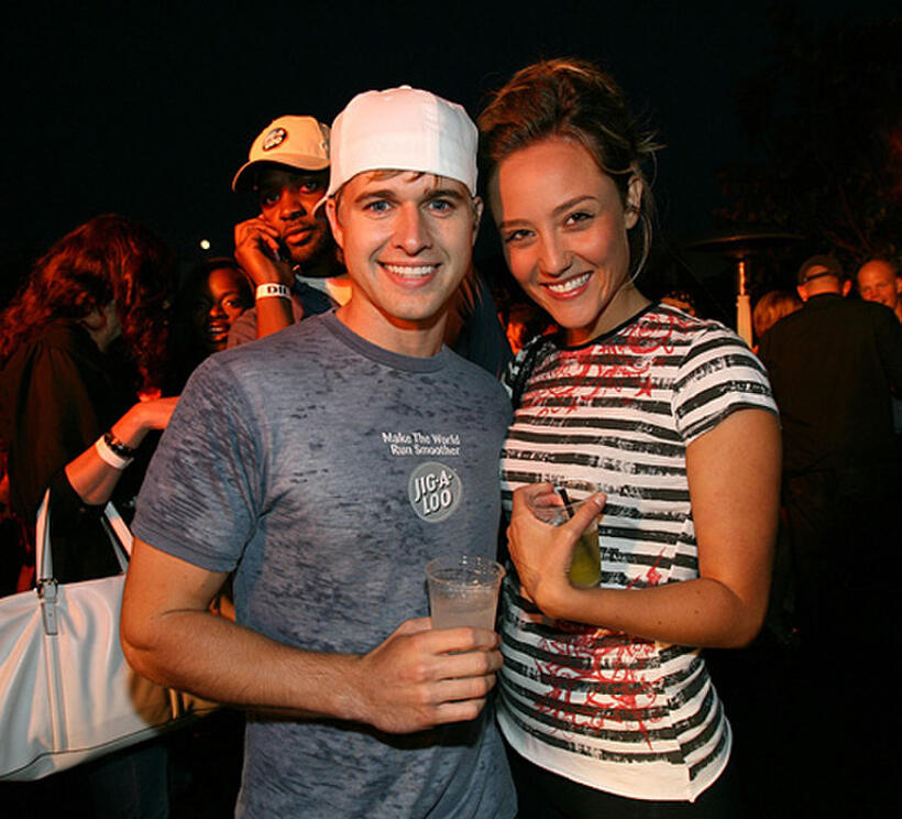 Randy Wayne and Lauren Mayhew at the opening of the Melrose Place Diesel Store in California.