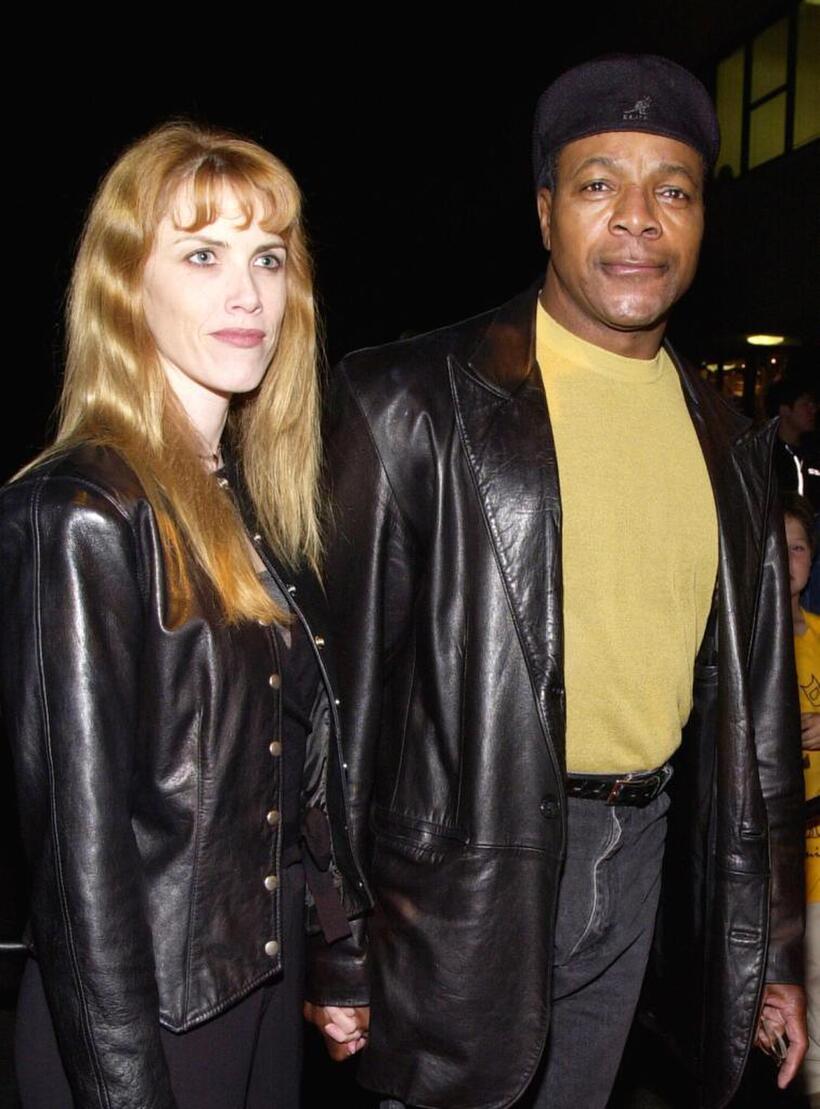 Carl Weathers and Guest at the Ultimate Celebrity Super Bowl Bash.