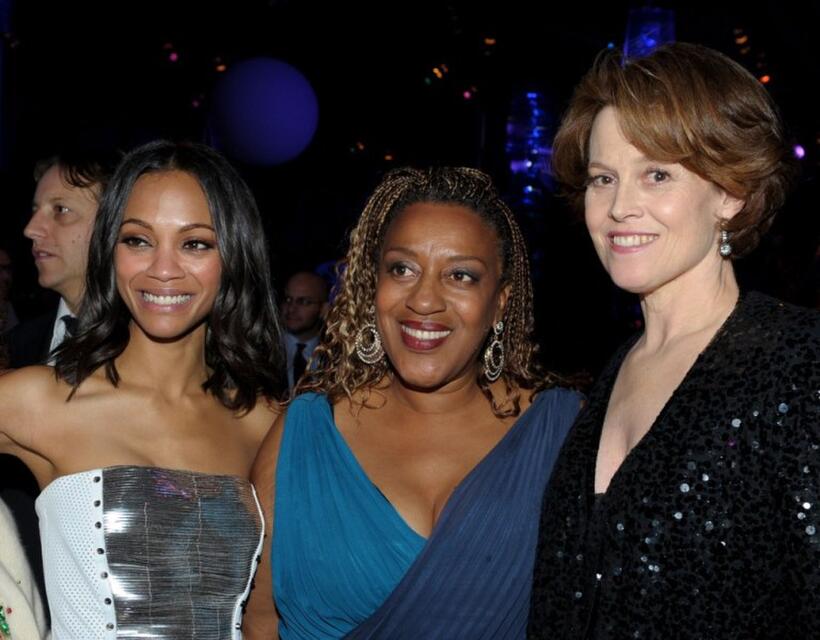 Zoe Saldana, CCH Pounder and Sigourney Weaver at the after party of the California premiere of "Avatar."