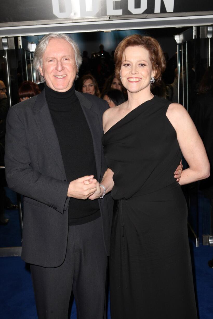 James Cameron and Sigourney Weaver at the London premiere of "Avatar."
