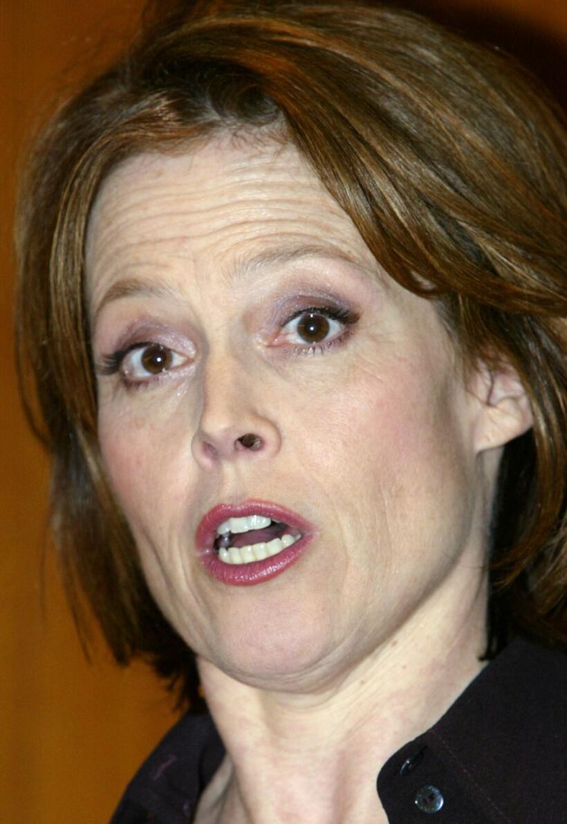 Sigourney Weaver at the National Museum of American History to present the egg prop from the movie Aliens .