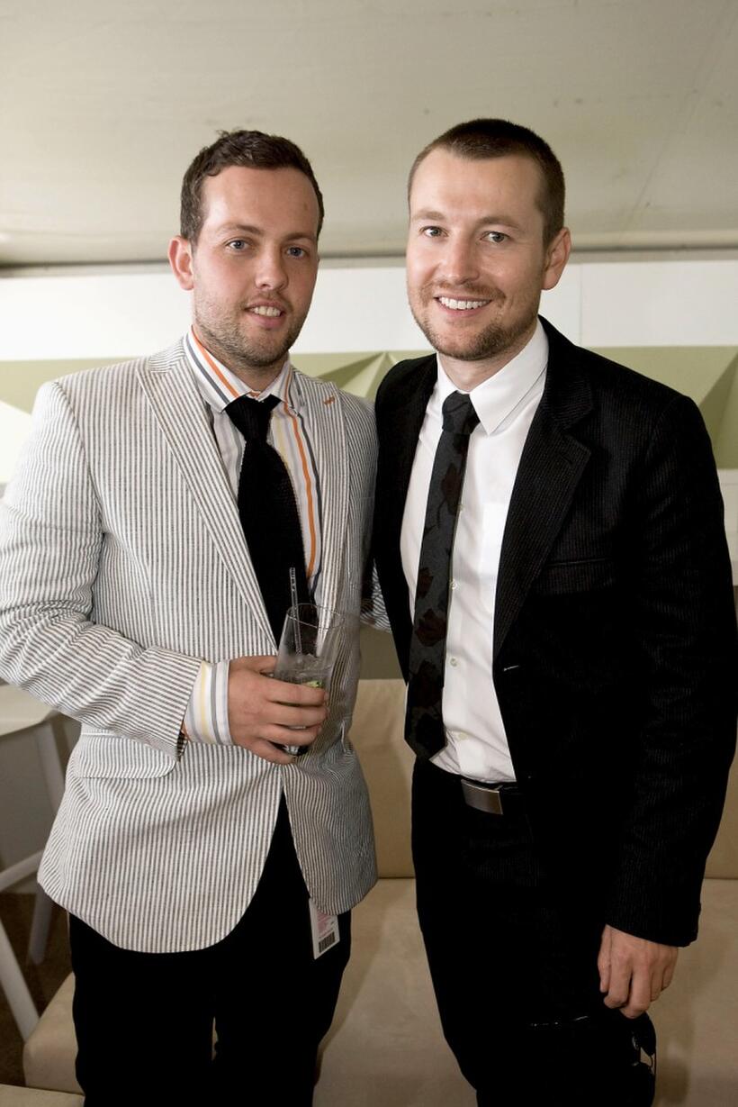 Leigh Whannell and Guest at the AAMI Victoria Derby Day.
